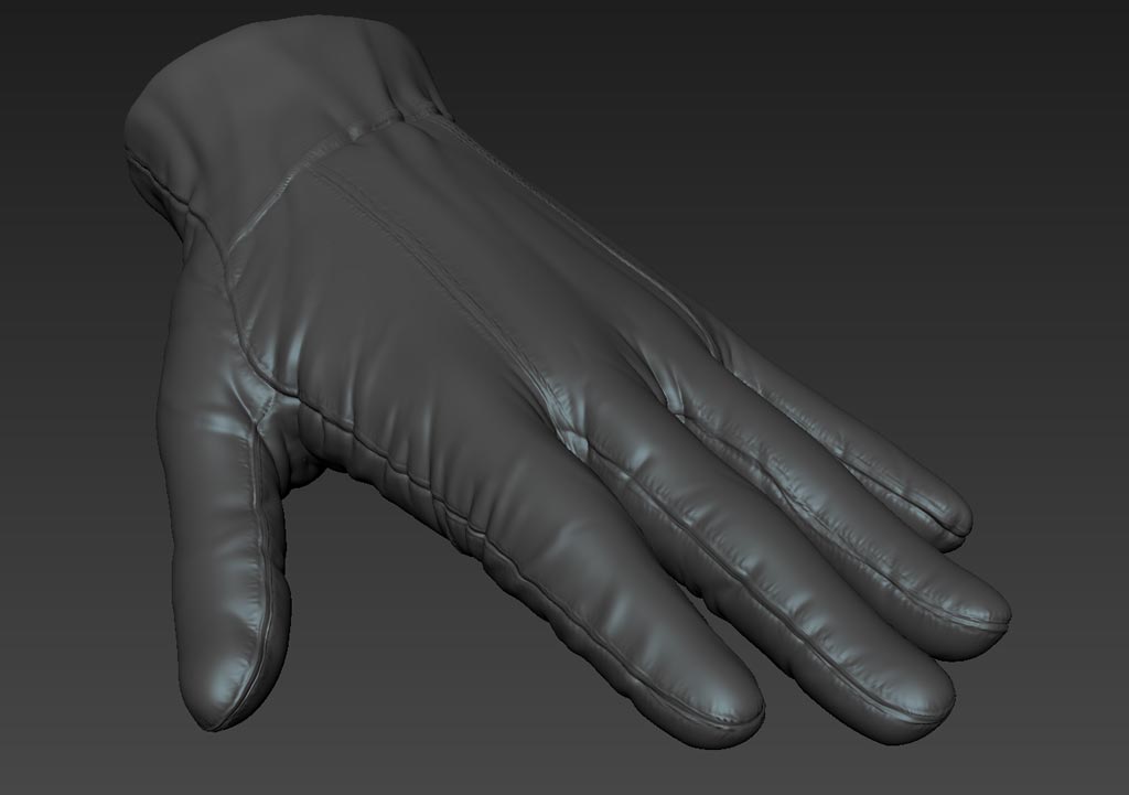 3D Clothing Glove Model Sculpt