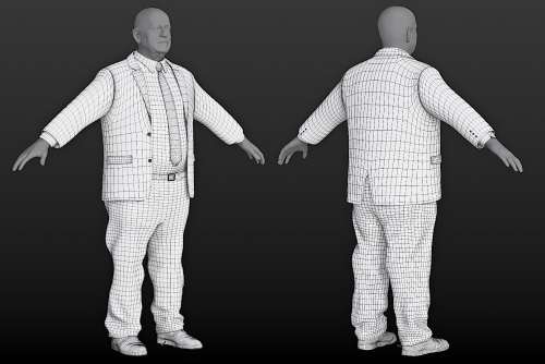 3D Clothing Model: Smart Suit - Heavy Male